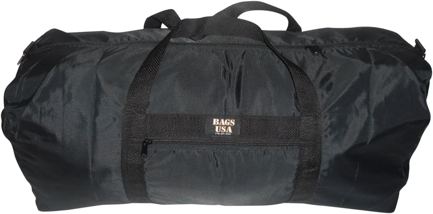 Travel Bag, Extra Large Duffle With Side Pocket 30" Width, Water Resistant Made In USA.