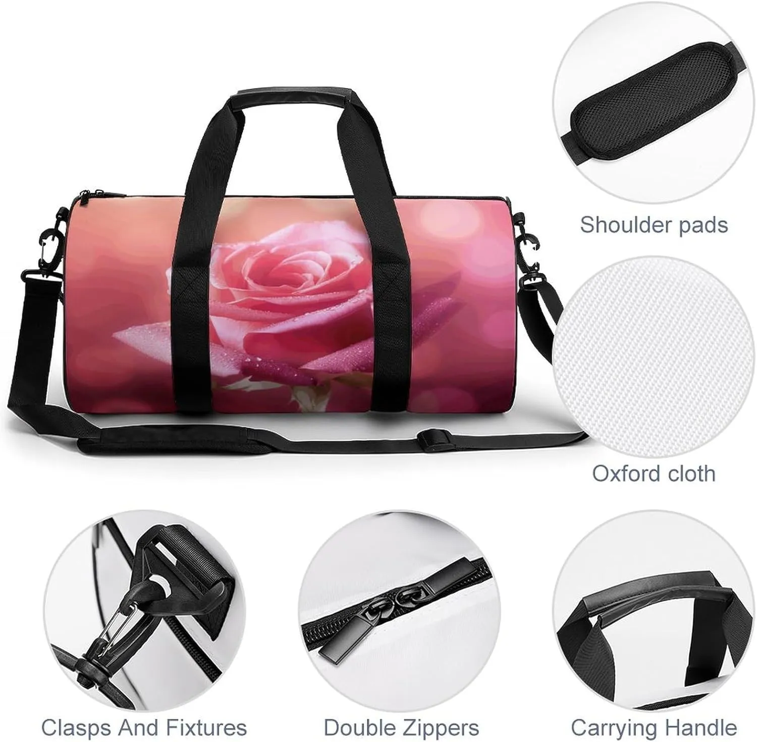 Travel Duffel Bag for Men And Women,Beautiful Flower Images Waterproof Sports Fitness Bag Portable Travel Duffel Bag