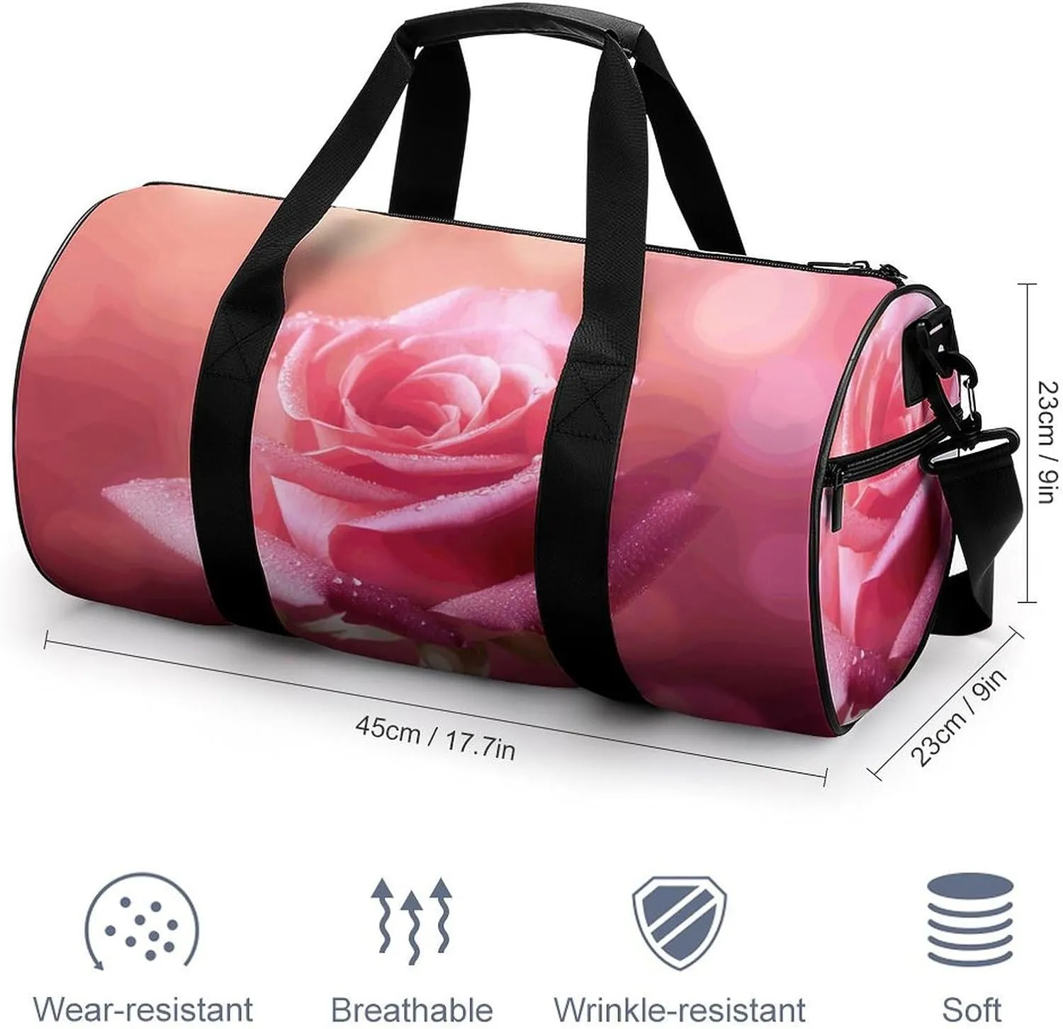 Travel Duffel Bag for Men And Women,Beautiful Flower Images Waterproof Sports Fitness Bag Portable Travel Duffel Bag