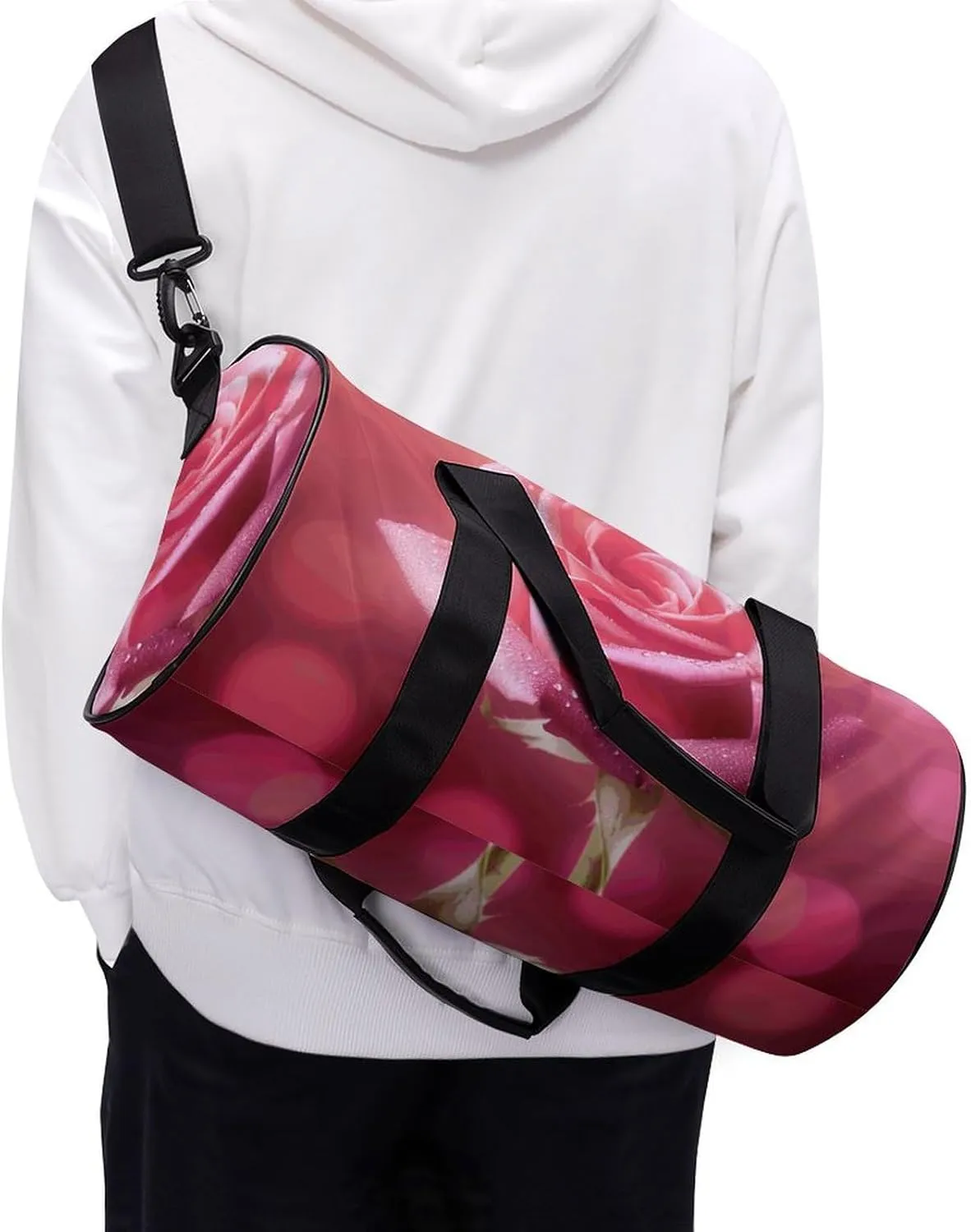 Travel Duffel Bag for Men And Women,Beautiful Flower Images Waterproof Sports Fitness Bag Portable Travel Duffel Bag