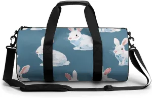 Travel Duffel Bag for Men And Women,Rabbit with Red Ears Waterproof Sports Fitness Bag Portable Travel Duffel Bag