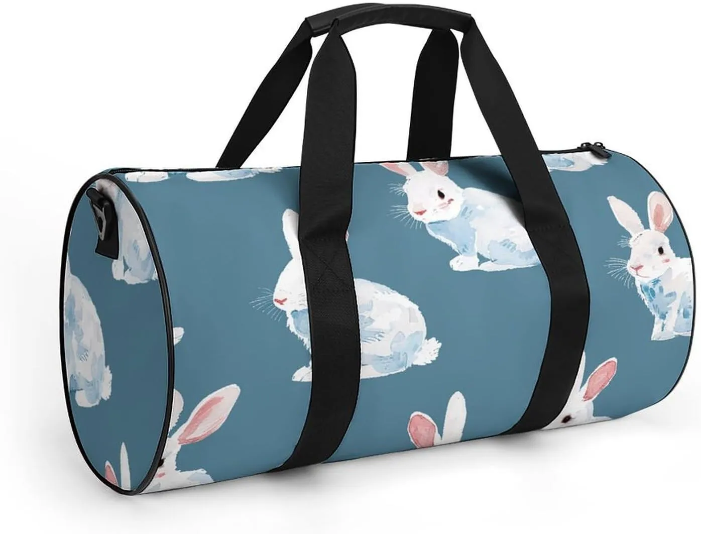 Travel Duffel Bag for Men And Women,Rabbit with Red Ears Waterproof Sports Fitness Bag Portable Travel Duffel Bag