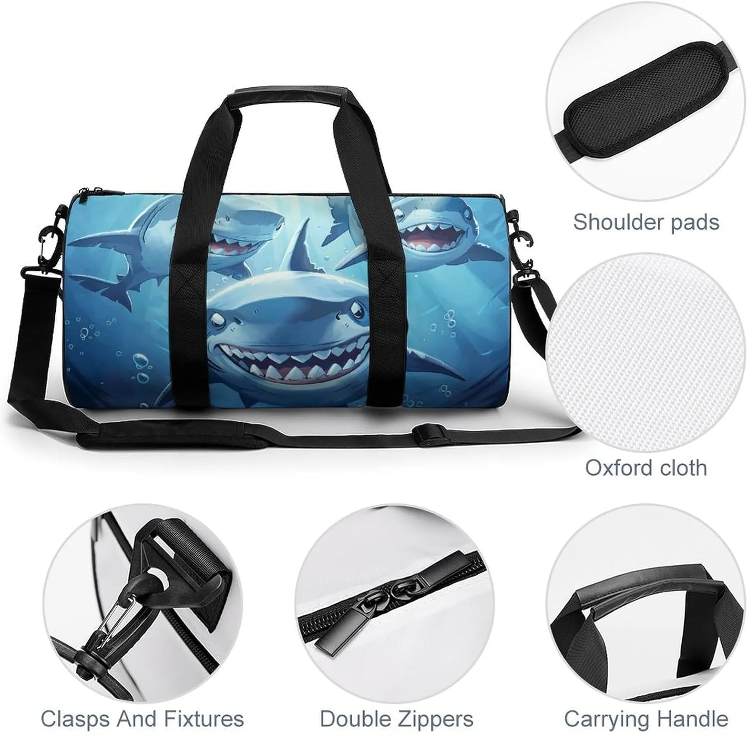 Travel Duffel Bag for Men And Women,Swimming in The Ocean Waterproof Sports Fitness Bag Portable Travel Duffel Bag