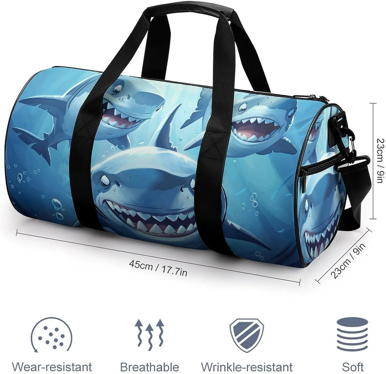 Travel Duffel Bag for Men And Women,Swimming in The Ocean Waterproof Sports Fitness Bag Portable Travel Duffel Bag