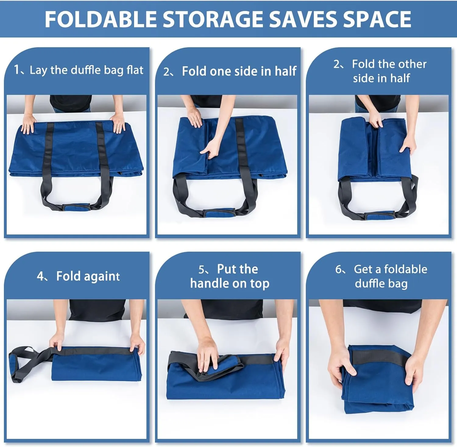 Travel Duffle Bag, 70L Gear Bag for Men and Women, Storage Bag Ideal for Overnight Camping and Weekend Getaways, Dark Blue