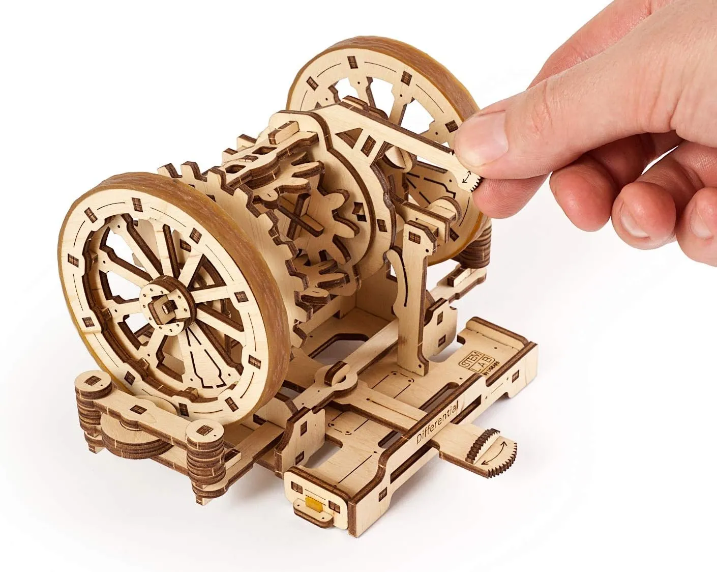 UGEARS STEM Differential Model Kit - Creative Wooden Model Kits for Adults, Teens and Children - DIY Mechanical Science Kit for Self Assembly - Unique Educational and Engineering 3D Puzzles with App