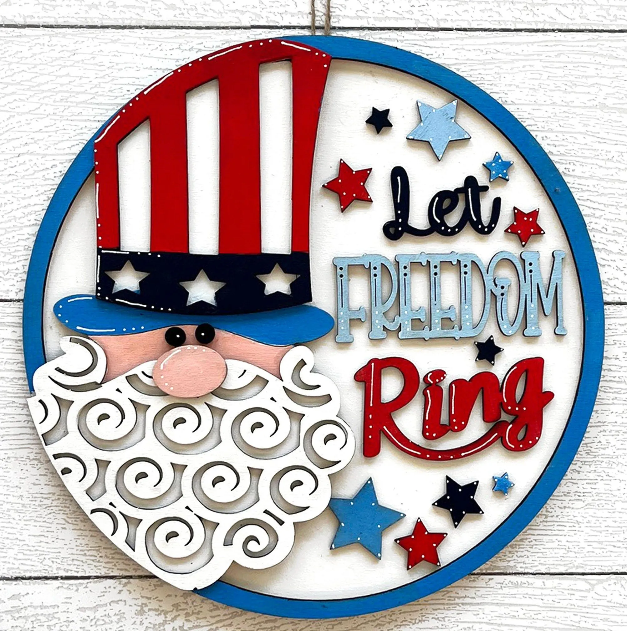 Uncle Sam Round Hanger - DIY Wood Blanks for Painting and Crafting