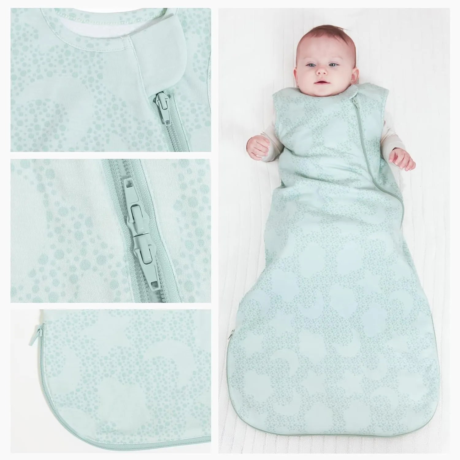 Unisex Sleeping Bag for Babies and Toddlers 1.0 Tog Sleep Sack 6-18 Months, Baby Sleep Sack, Newborn Sleep Sack, Wearable Blanket Baby,One Piece Sleeveless Sleep Sack,Gifts for Baby
