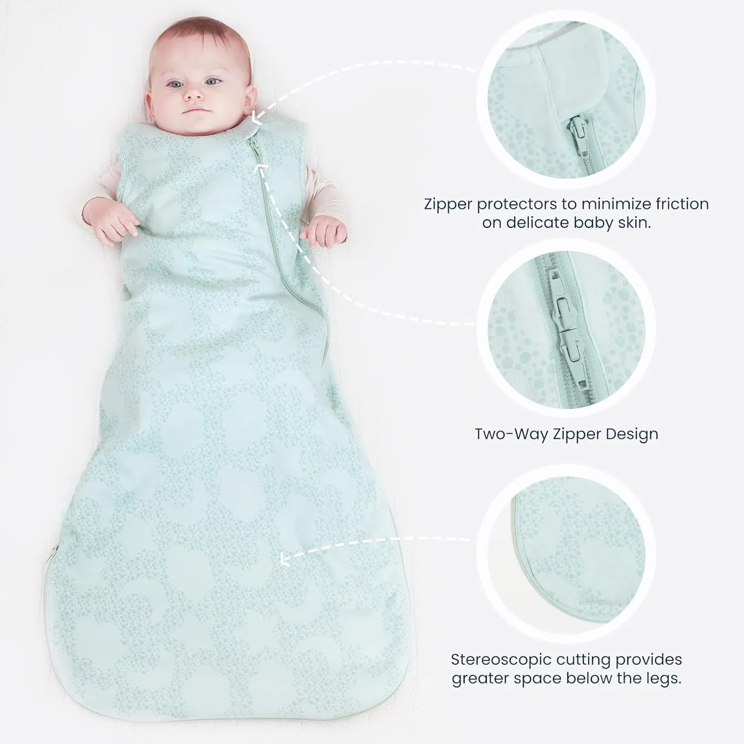 Unisex Sleeping Bag for Babies and Toddlers 1.0 Tog Sleep Sack 6-18 Months, Baby Sleep Sack, Newborn Sleep Sack, Wearable Blanket Baby,One Piece Sleeveless Sleep Sack,Gifts for Baby