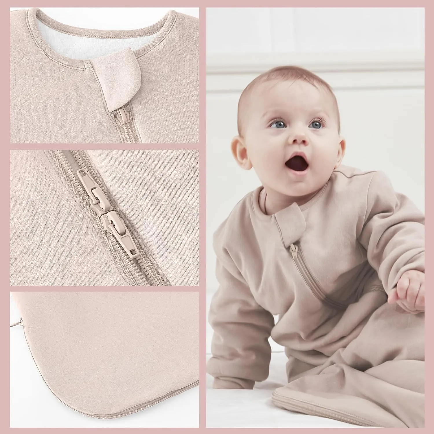 Unisex Sleeping Bag for Toddlers 3.5 Tog Sleep Sack 6-18Months, Wearable Blanket with Sleeves