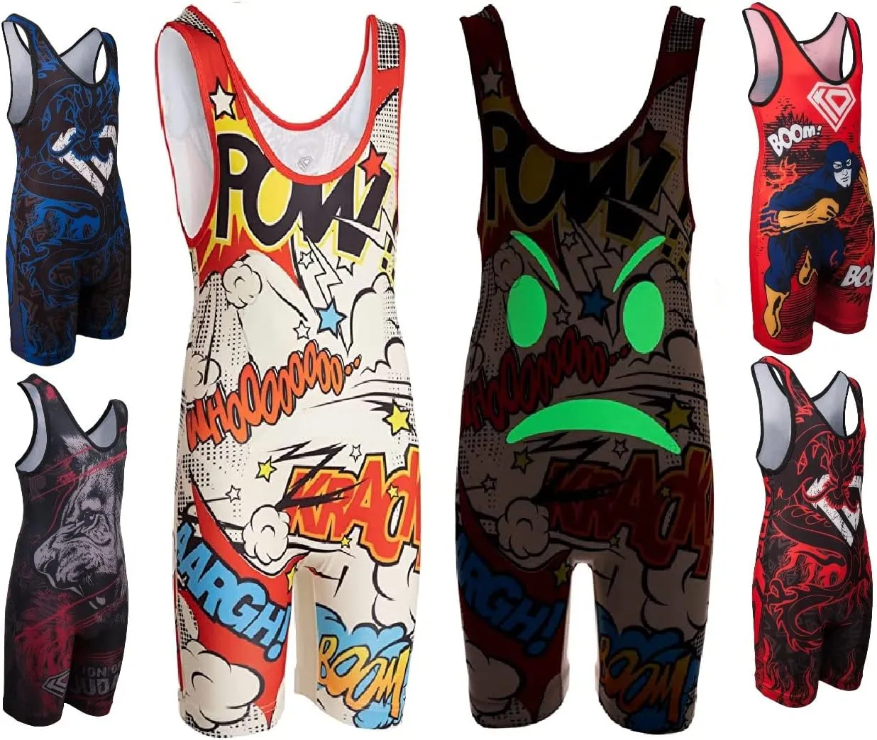 Unisex Wrestling Singlet, Comfortable & Breathable, 4 Way Stretch, Full Range of Youth and Adult Sizes