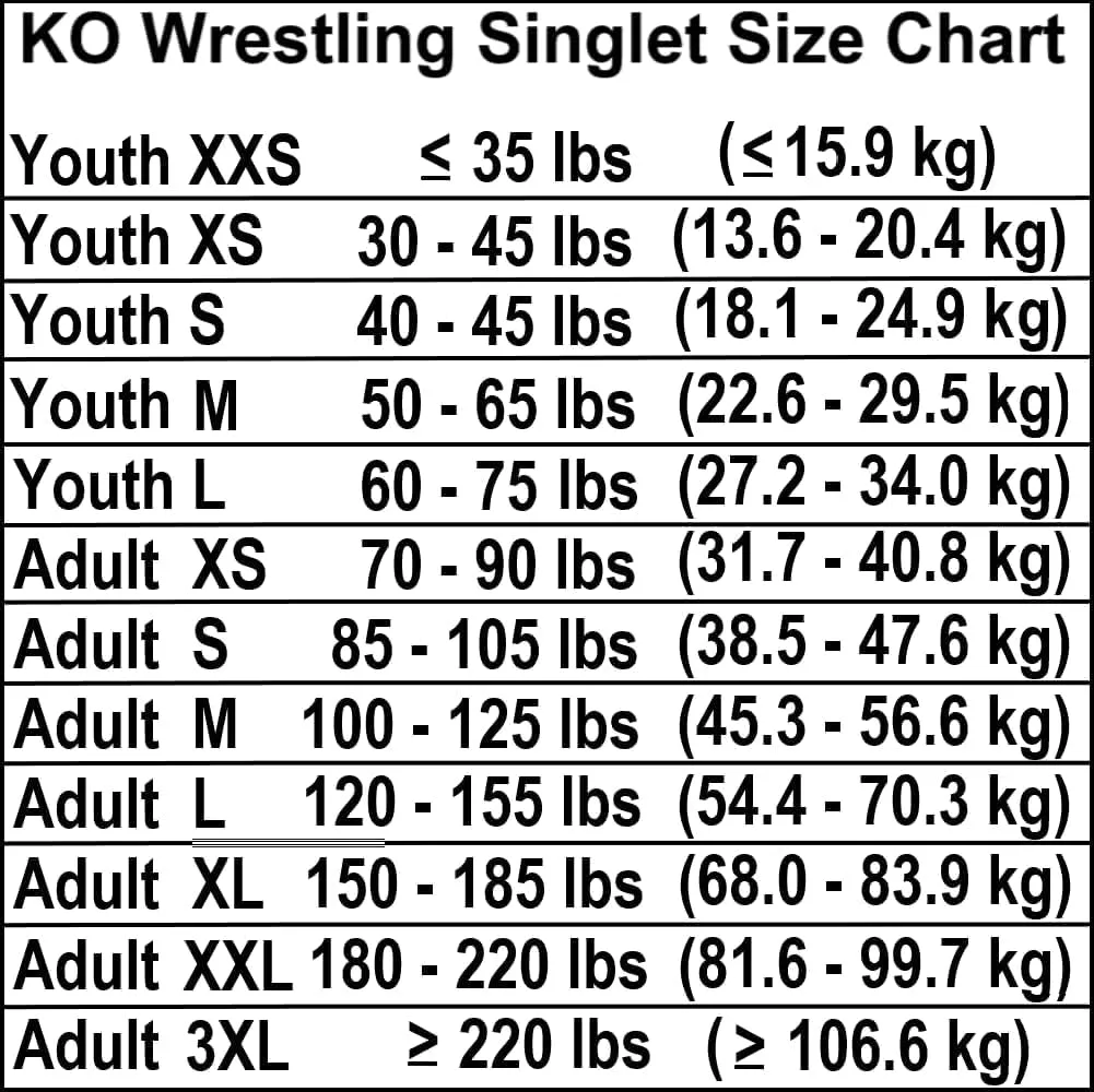 Unisex Wrestling Singlet, Comfortable & Breathable, 4 Way Stretch, Full Range of Youth and Adult Sizes
