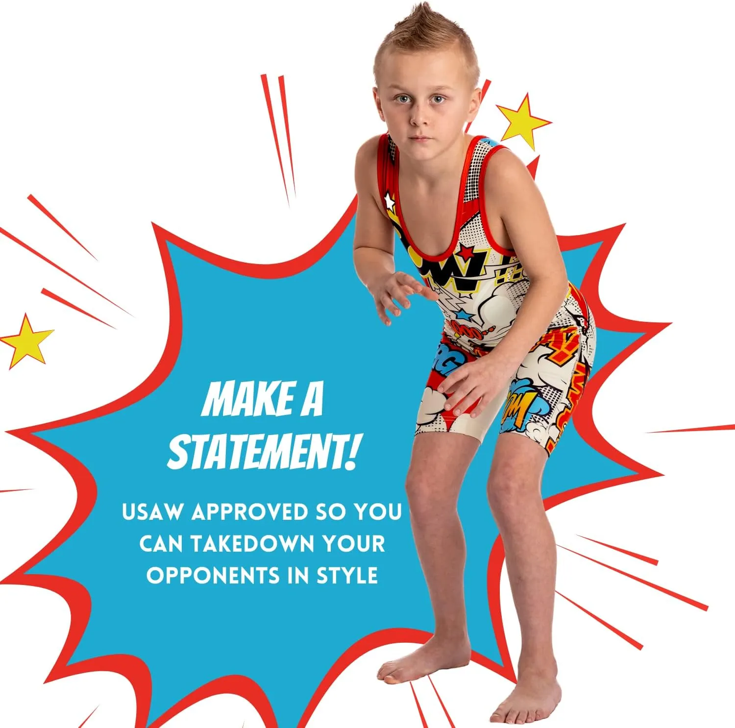 Unisex Wrestling Singlet, Comfortable & Breathable, 4 Way Stretch, Full Range of Youth and Adult Sizes