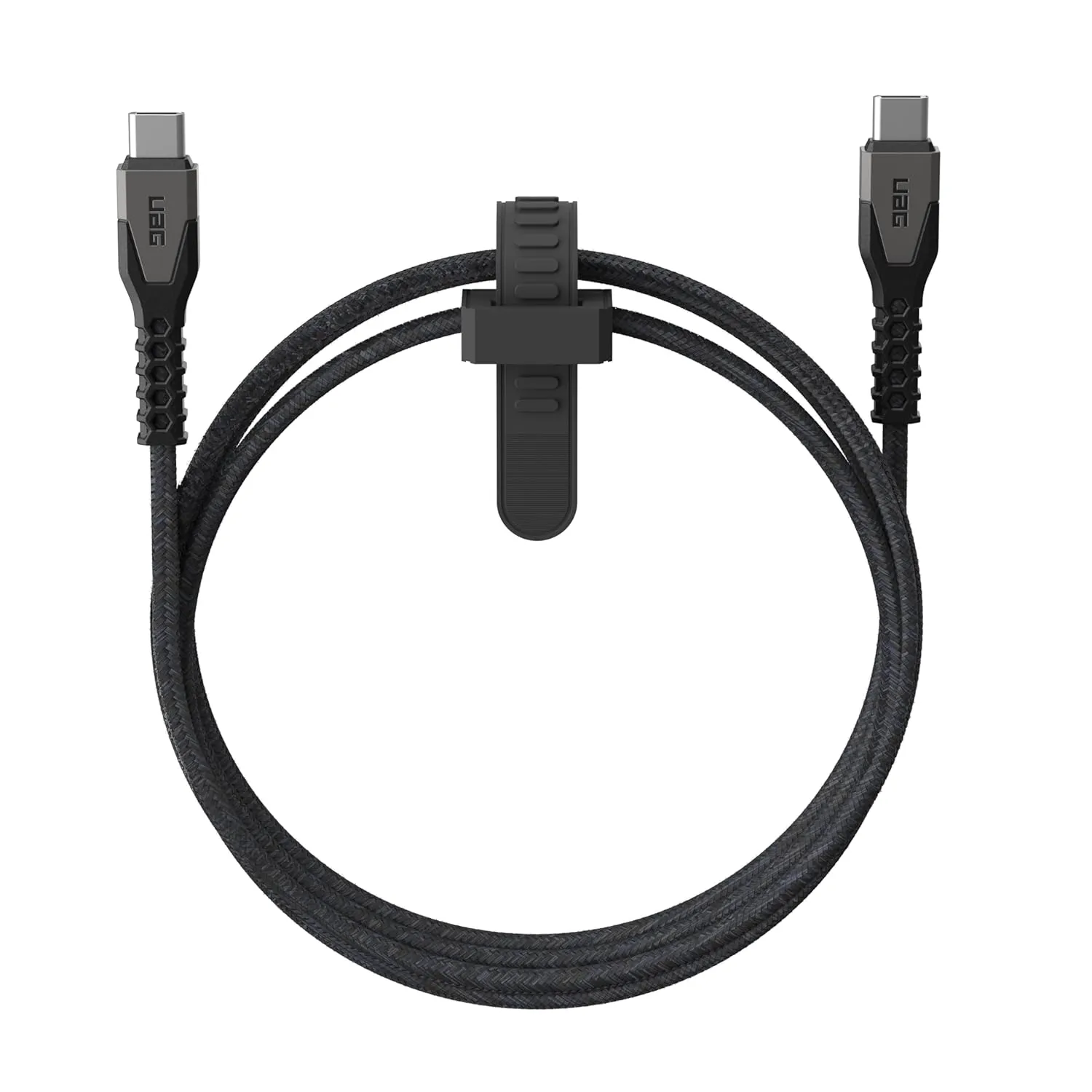 URBAN ARMOR GEAR UAG Rugged Kelvar Core USB-C to USB-C Cable 5ft/1.5m 60W Power Delivery PD Reinforced Fast Charging Cable for iPhone 16, MacBook, iPad Pro, Samsung Galaxy S25, Black/Gray