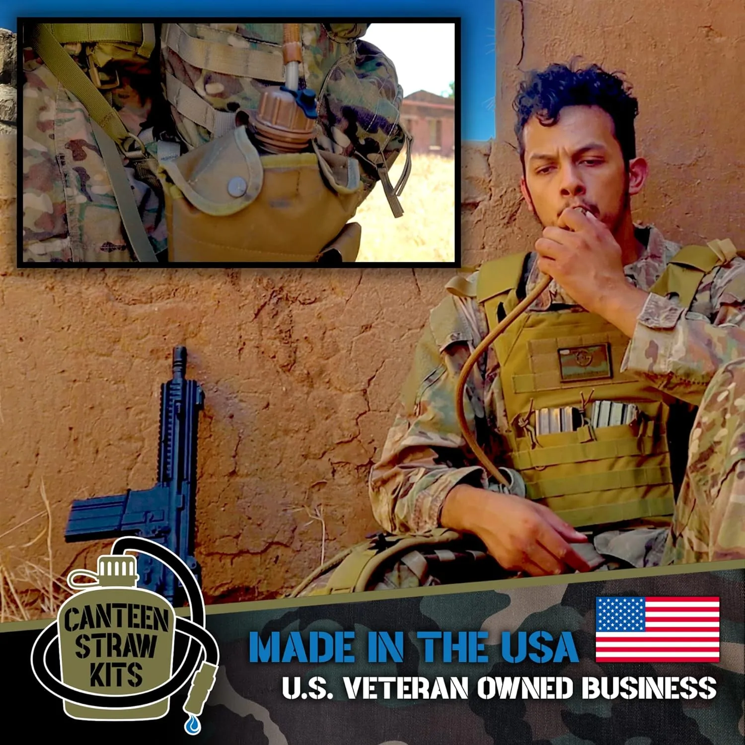US Military Canteen Straw Kits (Black w/o Canteen)