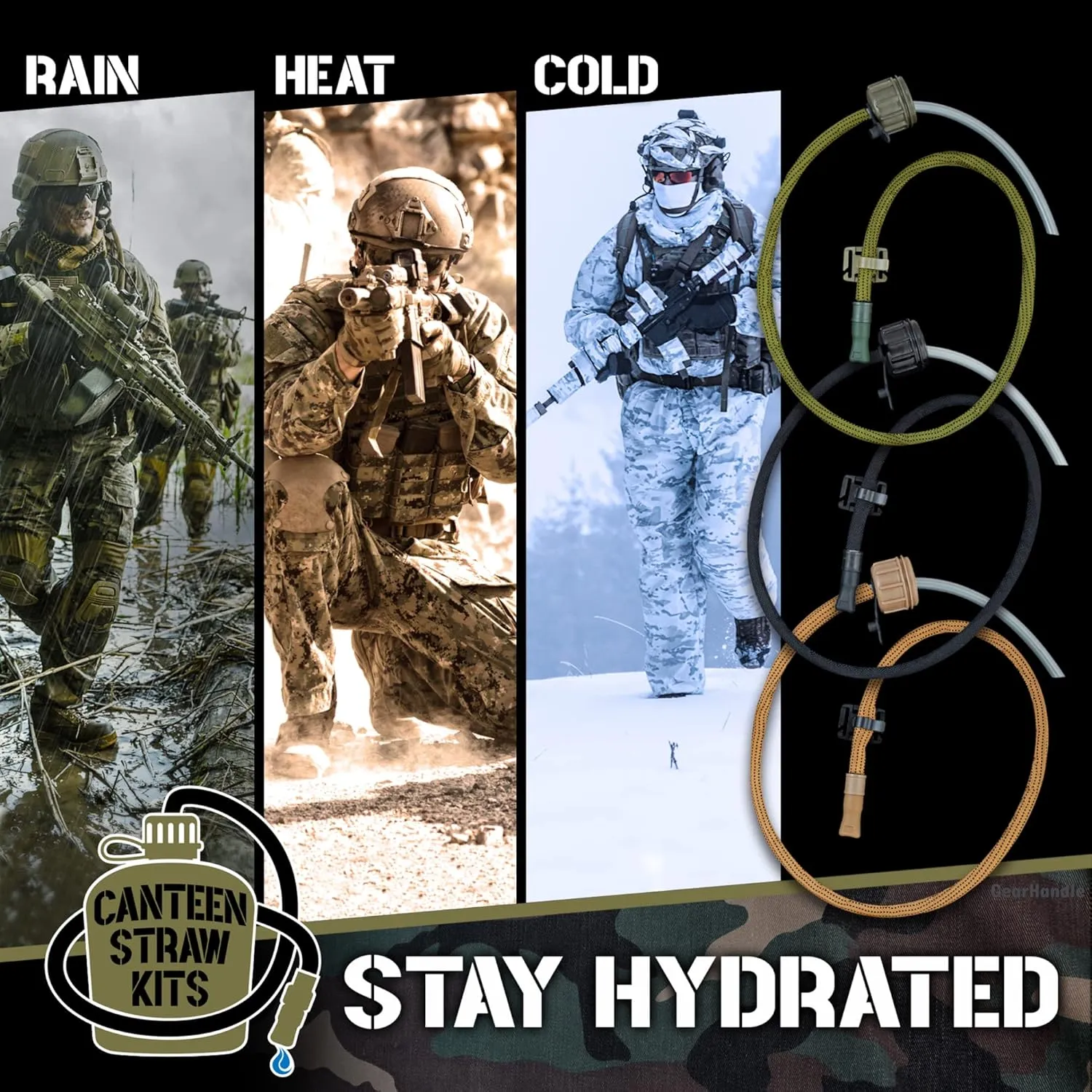 US Military Canteen Straw Kits (Coyote Brown w/o Canteen)