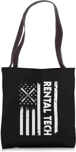 USA Flag Rental Tech Rental Apparel Technician America Tote Bag