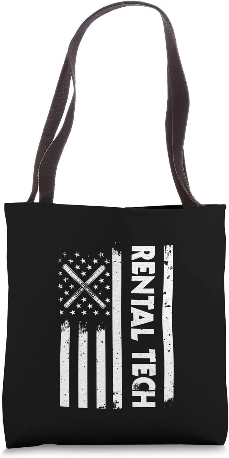 USA Flag Rental Tech Rental Apparel Technician America Tote Bag