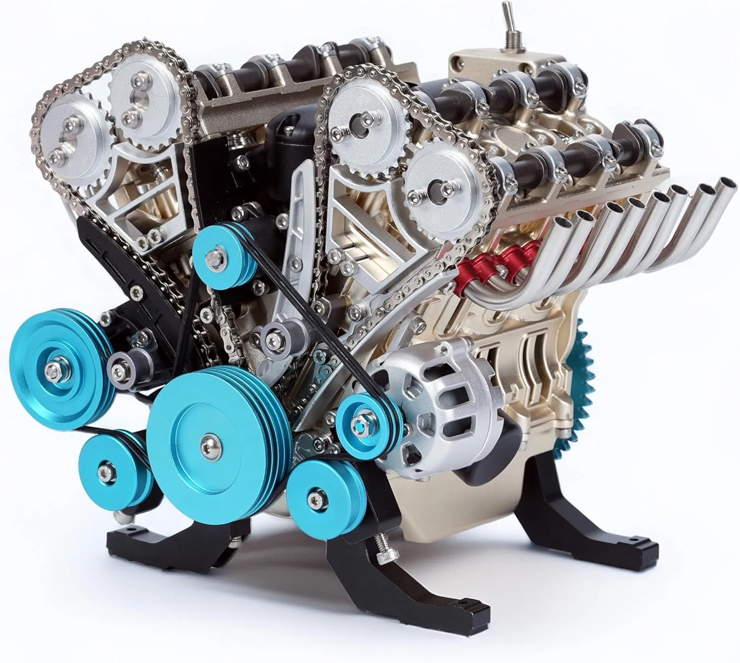 v8 Engine Model kit That Works Metal Mechanical Metal Assembly DIY Car Engine Model Kit 500 Pcs Educational Experiment (8 Cylinder Engine)