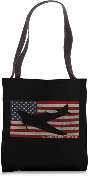 Verville-Sperry R-3 American Plane Flag Tote Bag