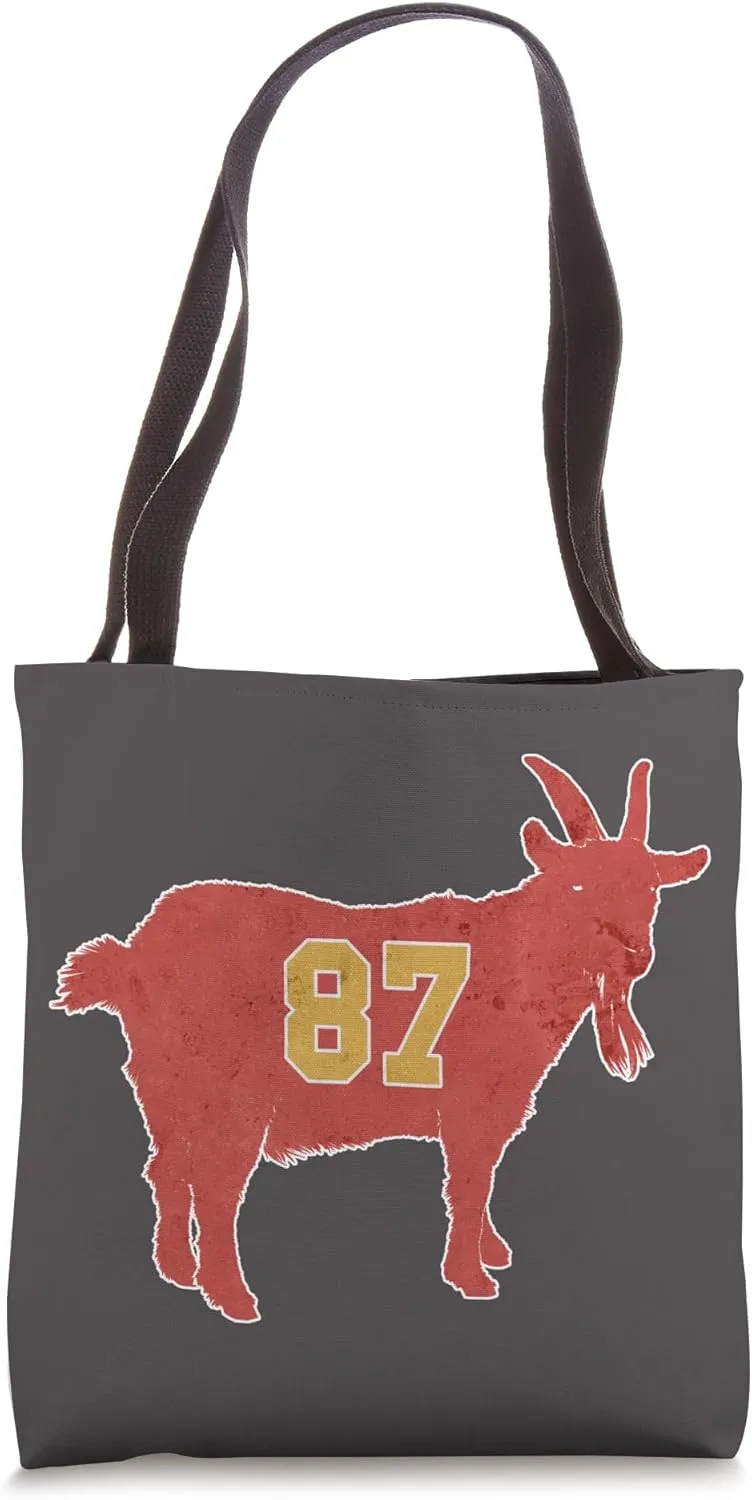 Vintage Grunge GOAT 87 Red And Yellow Tight End Tote Bag