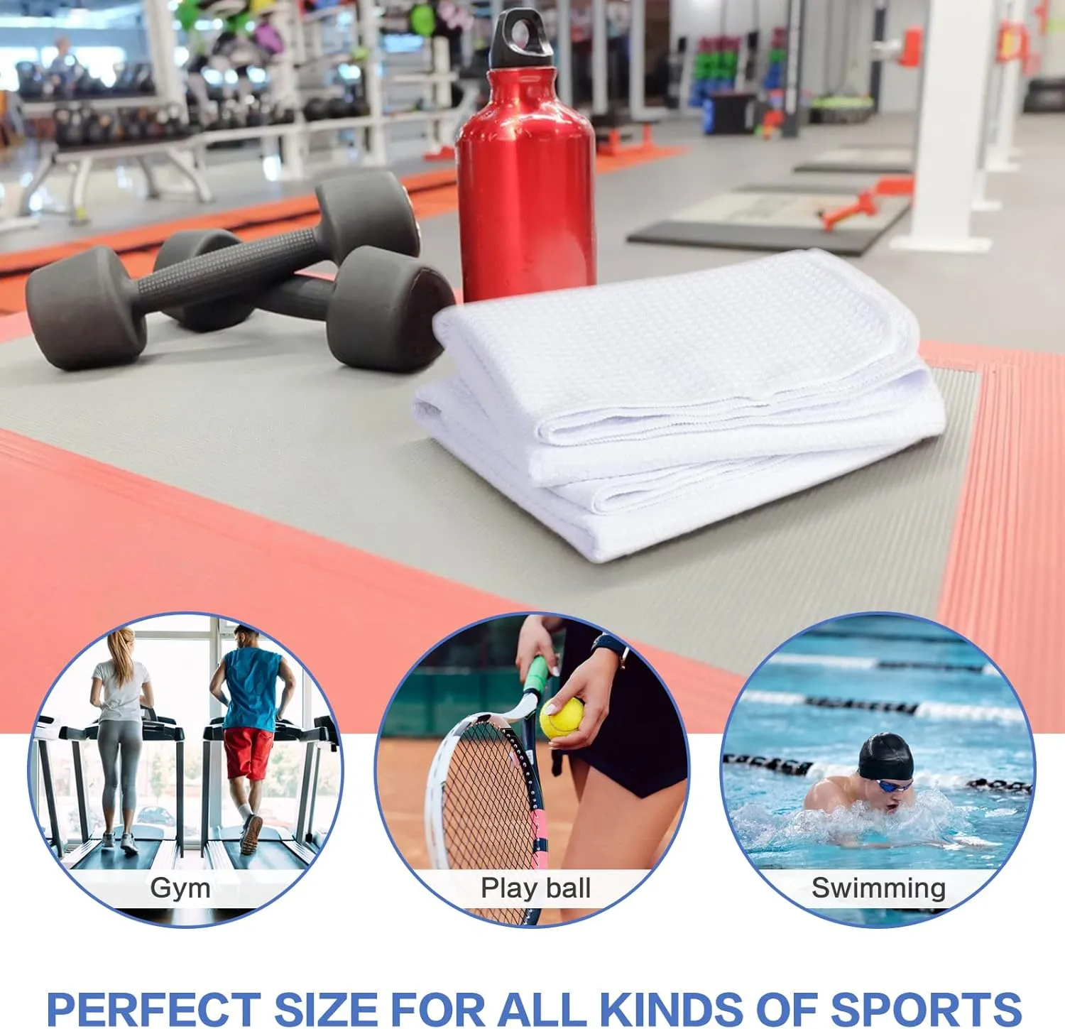 VIVOTE Microfiber Gym Towels Sports Sweat Towel Super Absorbent Ultra Soft Multi-Purpose Man Women Fitness Workout Travel Camping Hiking Yoga 16 Inch X 32 Inch