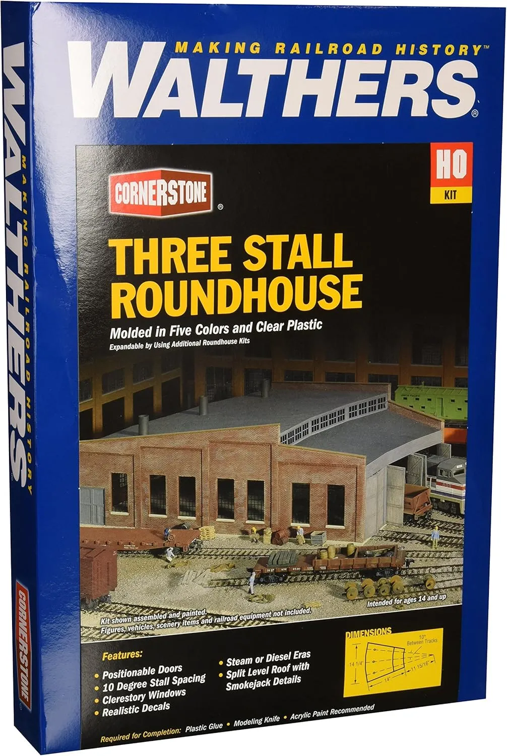 Walthers Cornerstone HO Scale Model Roundhouse, 8