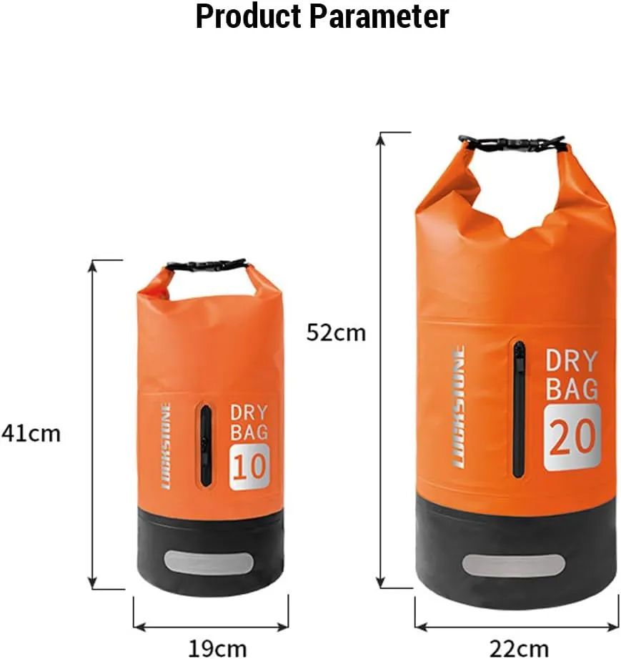 Waterproof Dry Bag 10L/20L Large- acity Bucket Bag with Shoulder Straps Lightweight Bac ack for Rafting, Swimming, Kayaking, Camping
