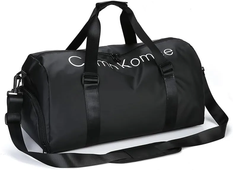 Waterproof Sports Duffel Bag, Large Capacity Gym Travel Bag with Adjustable Shoulder Strap, Multiple colors are available (Black)