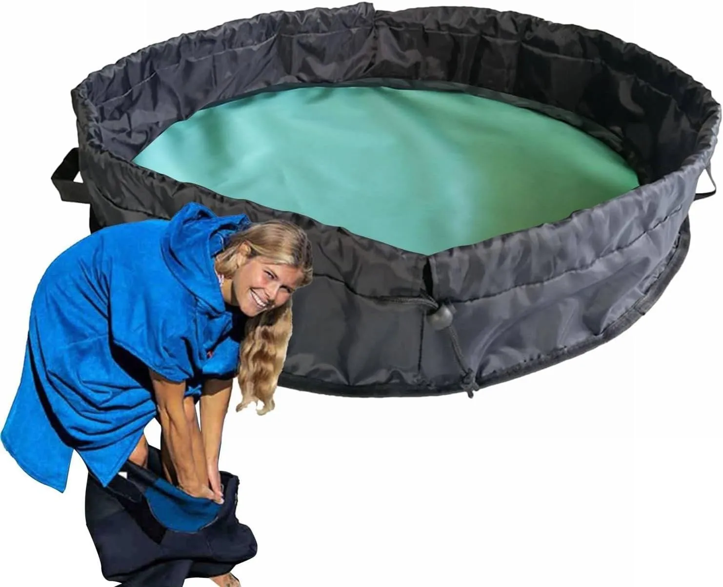 Wetsuit Changing Mat Waterproof Surf Bag Waterproof Drawstring Wetsuit Bag for Beach, Durable Compact No Leak Mat for Scuba