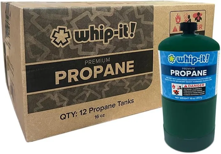 Whip It Propane 12 pack premium camping outdoor campfire torch stove lantern fuel