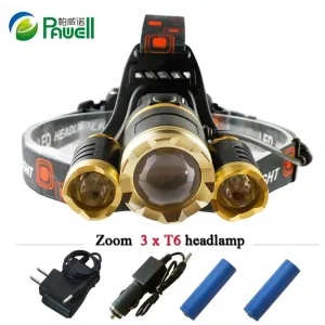 White light yellow hoofdlamp 3T6 CREE XML T6 headlamp led headlight rechargeable lights 18650 battery head flashlight head torch