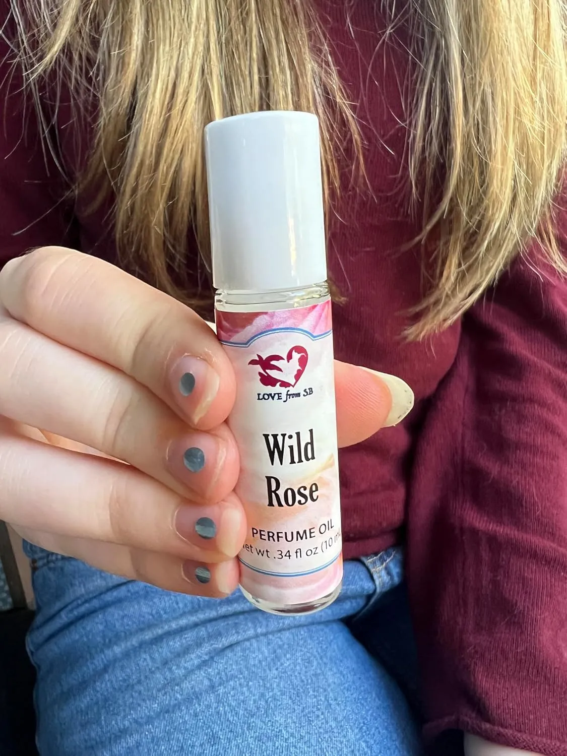 Wild Rose Perfume Oil | .03 oz/10 ml Roll On Bottle with Organic Jojoba Oil | Made in Santa Barbara, California (Wild Rose)