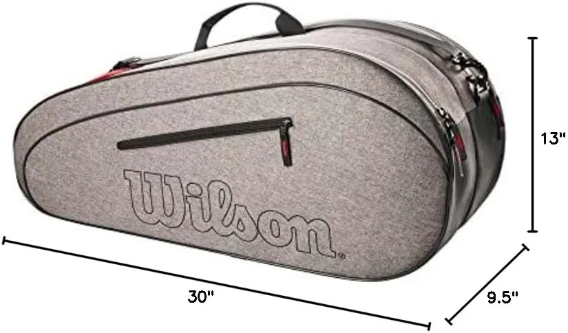 WILSON Team Tennis Racket Bag - Heather Green and Heather Grey