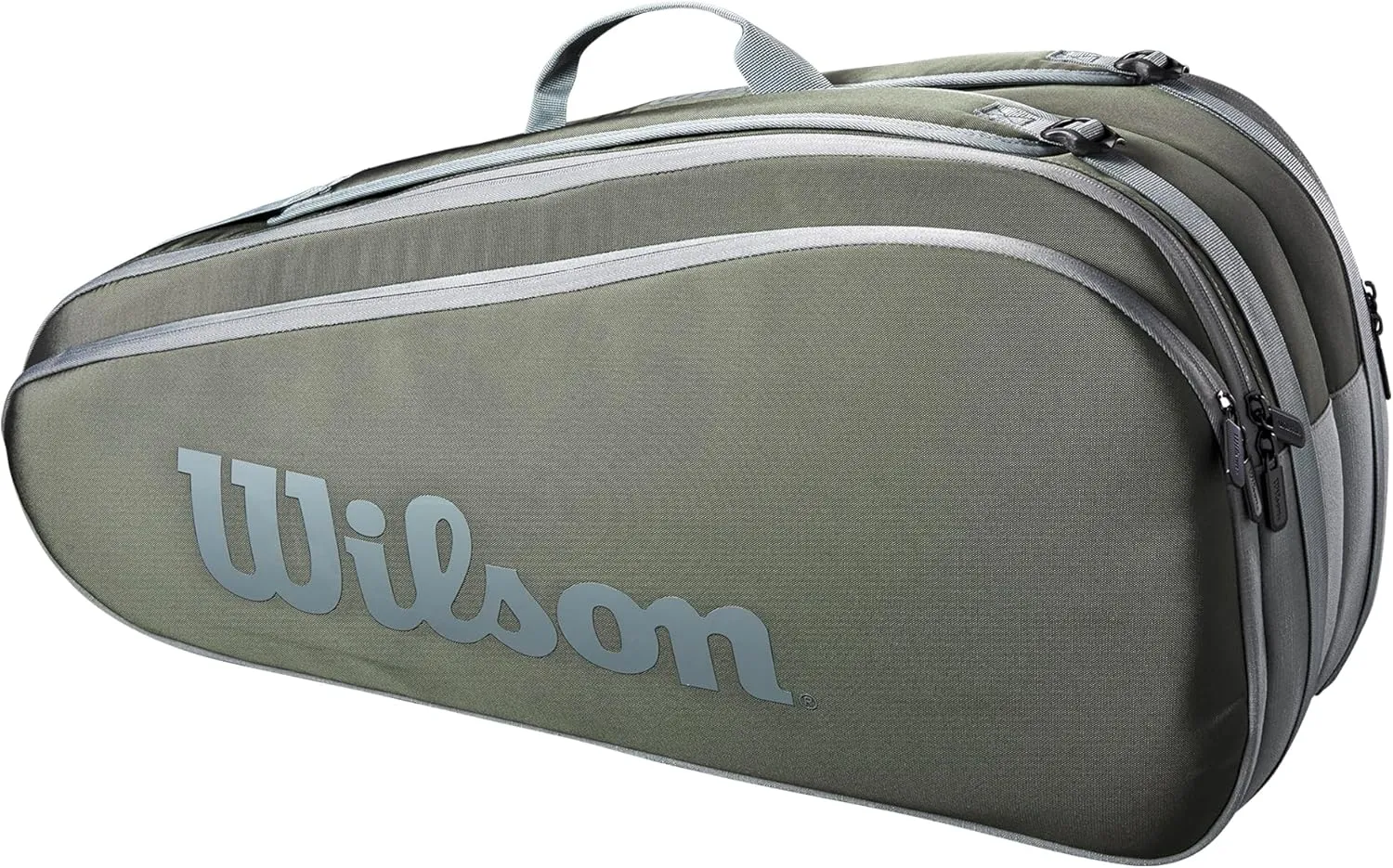 WILSON Tour Tennis Racket Bag - Dark Green and Stone Grey