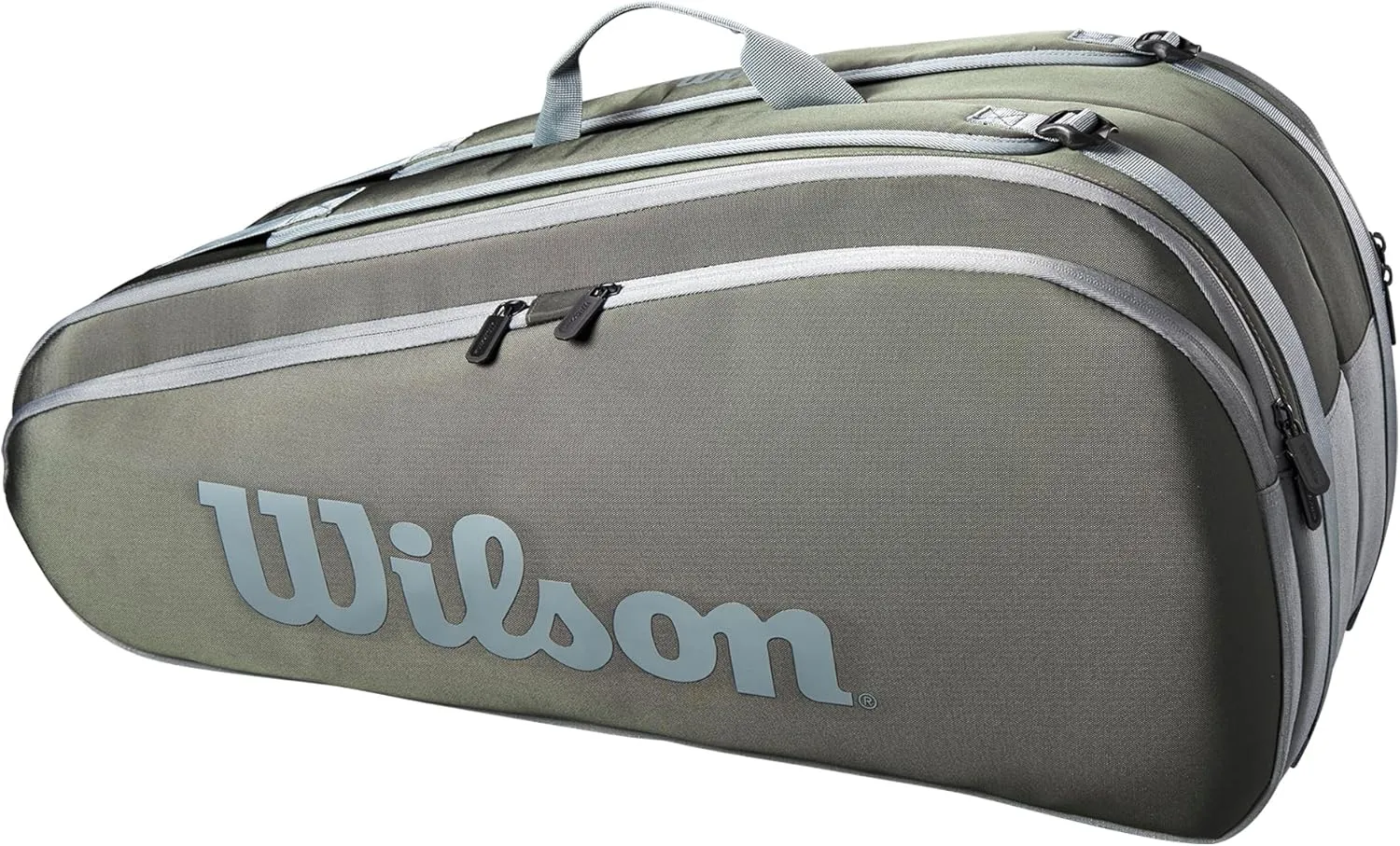 WILSON Tour Tennis Racket Bag - Dark Green and Stone Grey