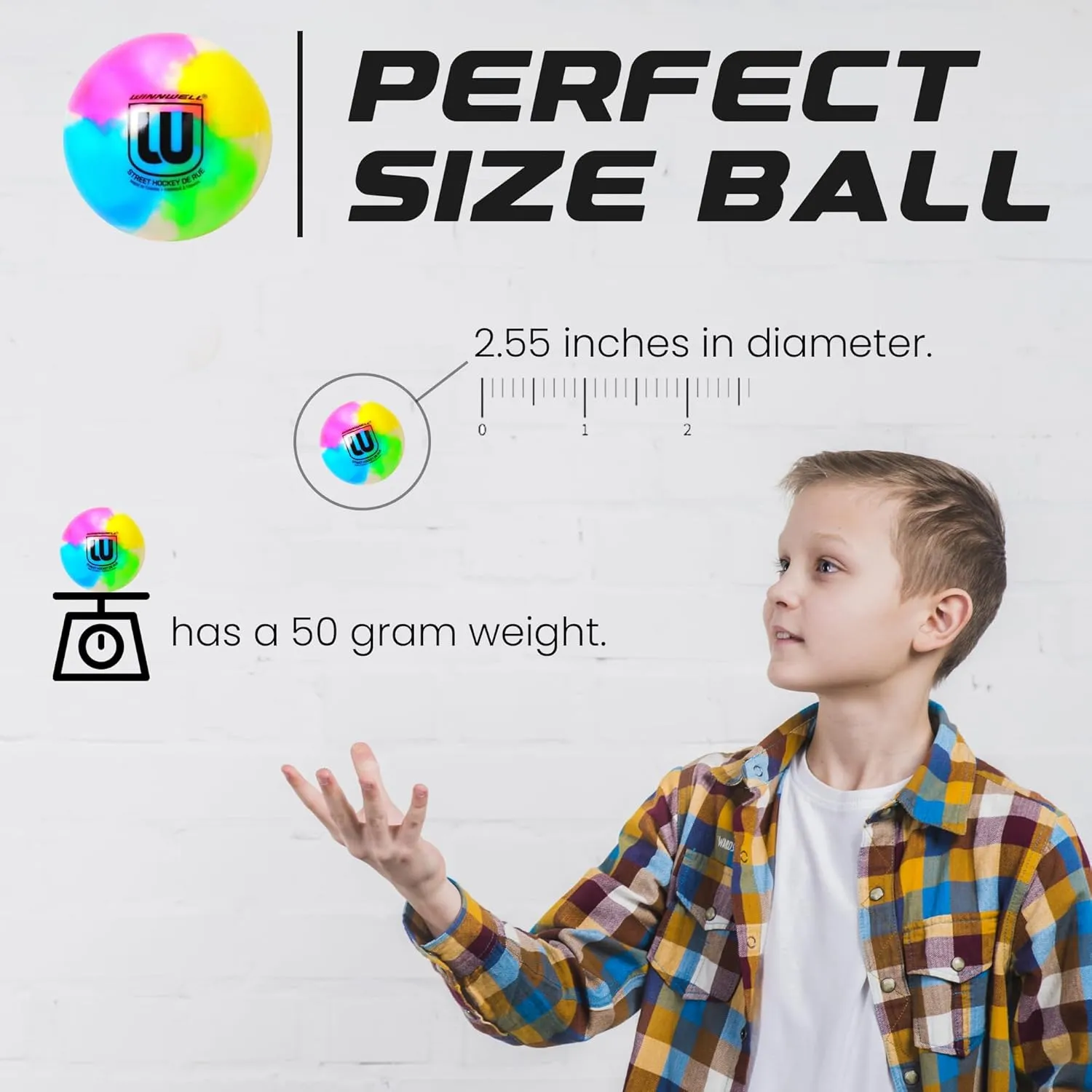 Winnwell Sports Street Hockey Balls - Indoor & Outdoor Balls with Storage Bag - Ideal for Road & Street Hockey Games 65mm & 50 Gram Weight