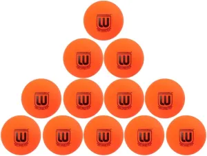 Winnwell Street Hockey Balls Orange Medium Density Ball for Indoor & Outdoor - Made for for Field, Road & Street Hockey Games – with Storage Bag - 65mm & 50 Gram Weight (12-Pack)