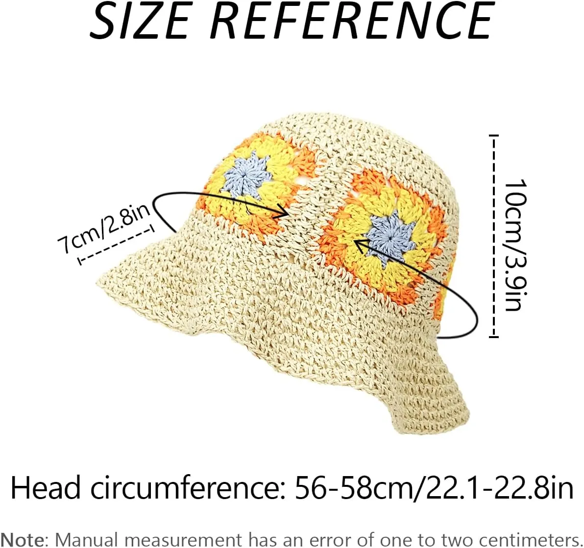 Women Straw Sun Hat Foldable Beach Hat Sunflower Floppy Bucket Hat