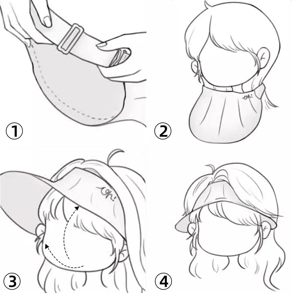 Women Wide Brim Sun Visor Hat Foldable UPF 50  Roll Up Packable Beach Cap Double Sided Wear UPF50 