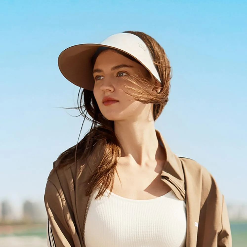 Women Wide Brim Sun Visor Hat Foldable UPF 50  Roll Up Packable Beach Cap Double Sided Wear UPF50 