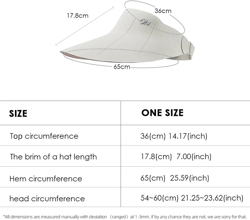 Women Wide Brim Sun Visor Hat Foldable UPF 50  Roll Up Packable Beach Cap Double Sided Wear UPF50 