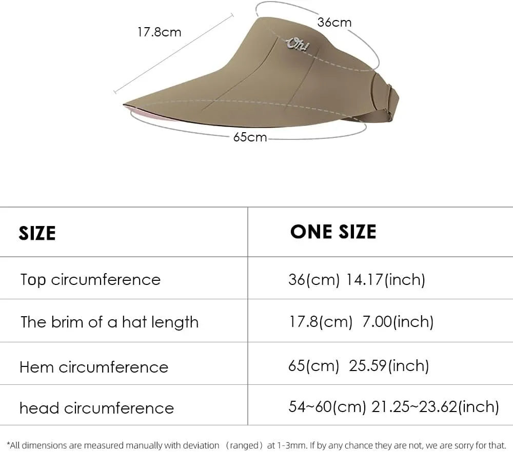 Women Wide Brim Sun Visor Hat Foldable UPF 50  Roll Up Packable Beach Cap Double Sided Wear UPF50 