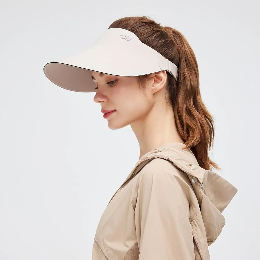 Women Wide Brim Sun Visor Hat Foldable UPF 50  Roll Up Packable Beach Cap Double Sided Wear UPF50 