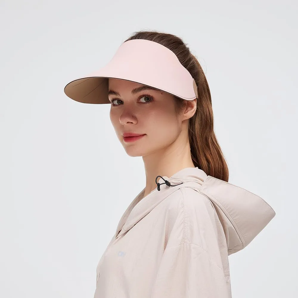 Women Wide Brim Sun Visor Hat Foldable UPF 50  Roll Up Packable Beach Cap Double Sided Wear UPF50 