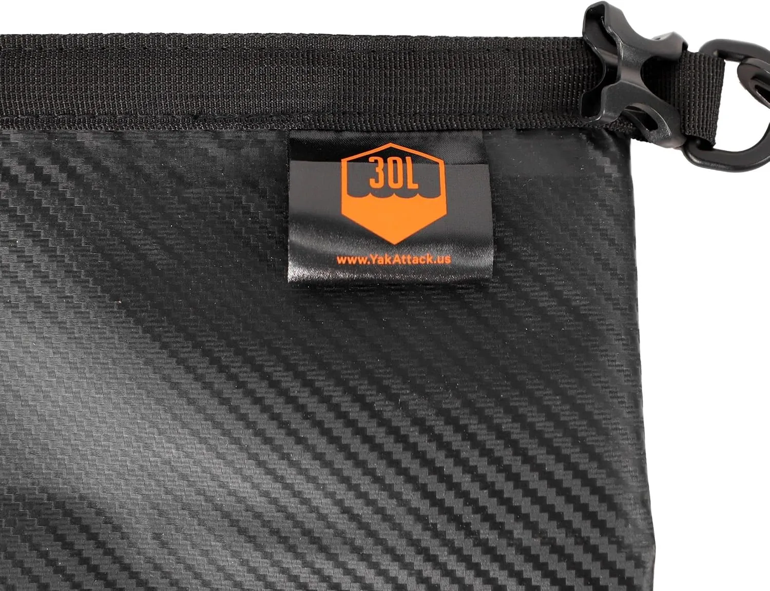 YakAttack 30L Roll-Top Drybag with Air Valve - Black Carbon | Heavy Duty Waterproof Dry Bag for Kayaking, Boating, Camping & Paddleboarding | Large Marine Drybag for Gear Protection & Storage