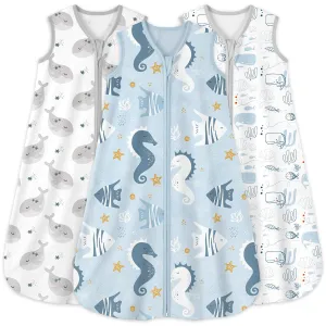 Yoofoss Baby Sleep Sack 18-24 Months 0.5 Tog Wearable Blanket for Baby, 3 Pack 100% Organic Cotton Infant Toddler Sleeping Sack 2-Way Zipper Lightweight Sleep Sack