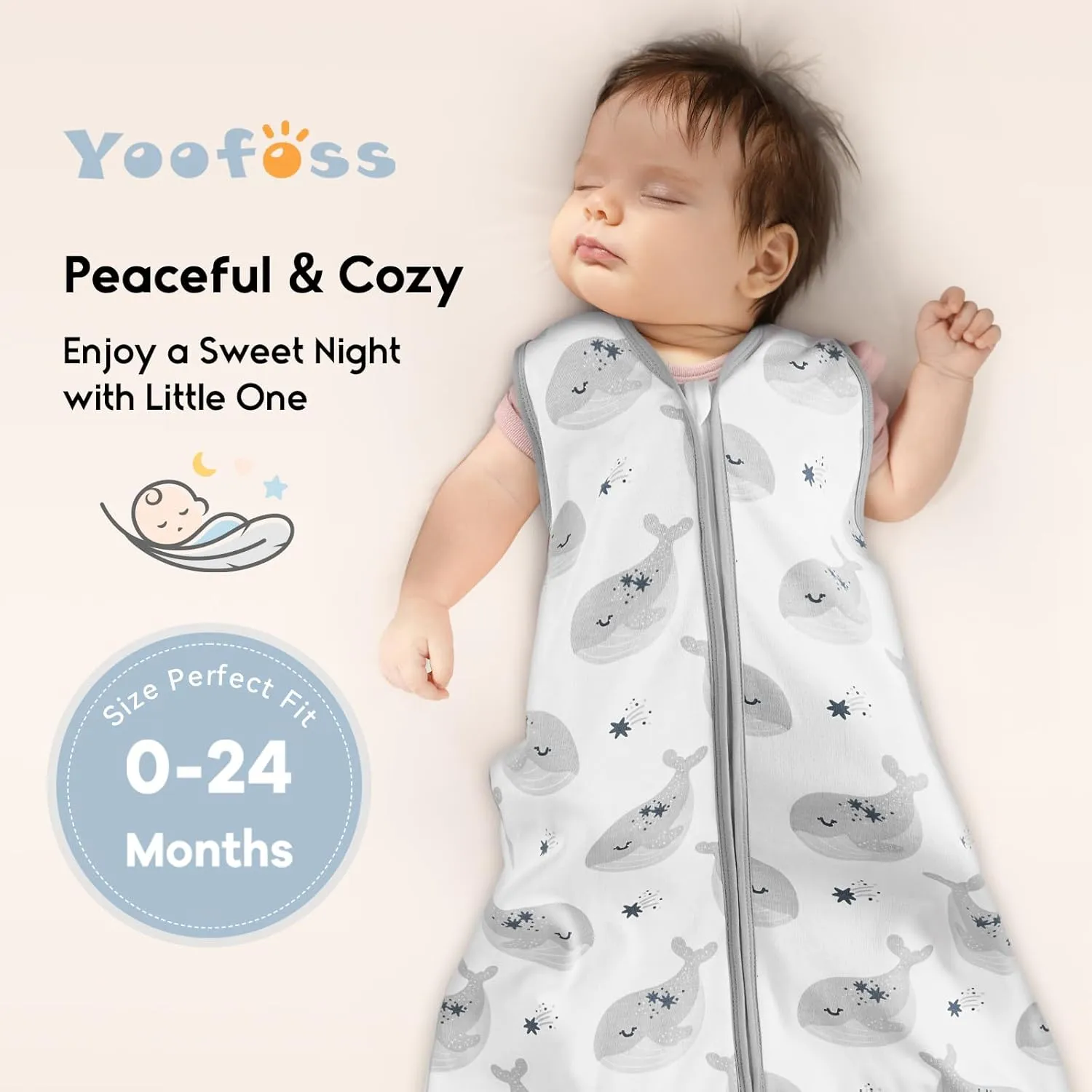 Yoofoss Baby Sleep Sack 18-24 Months 0.5 Tog Wearable Blanket for Baby, 3 Pack 100% Organic Cotton Infant Toddler Sleeping Sack 2-Way Zipper Lightweight Sleep Sack