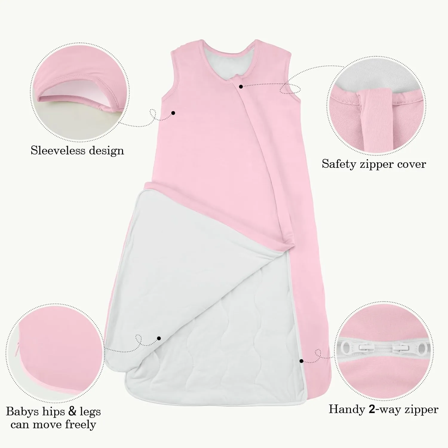 Yoofoss Baby Sleep Sack 18-24 Months Rayon Made from Bamboo TOG 1.0 Baby Wearable Blanket, Super Soft Infant Toddler Sleeping Sack 2-Way Zipper Sleep Sack