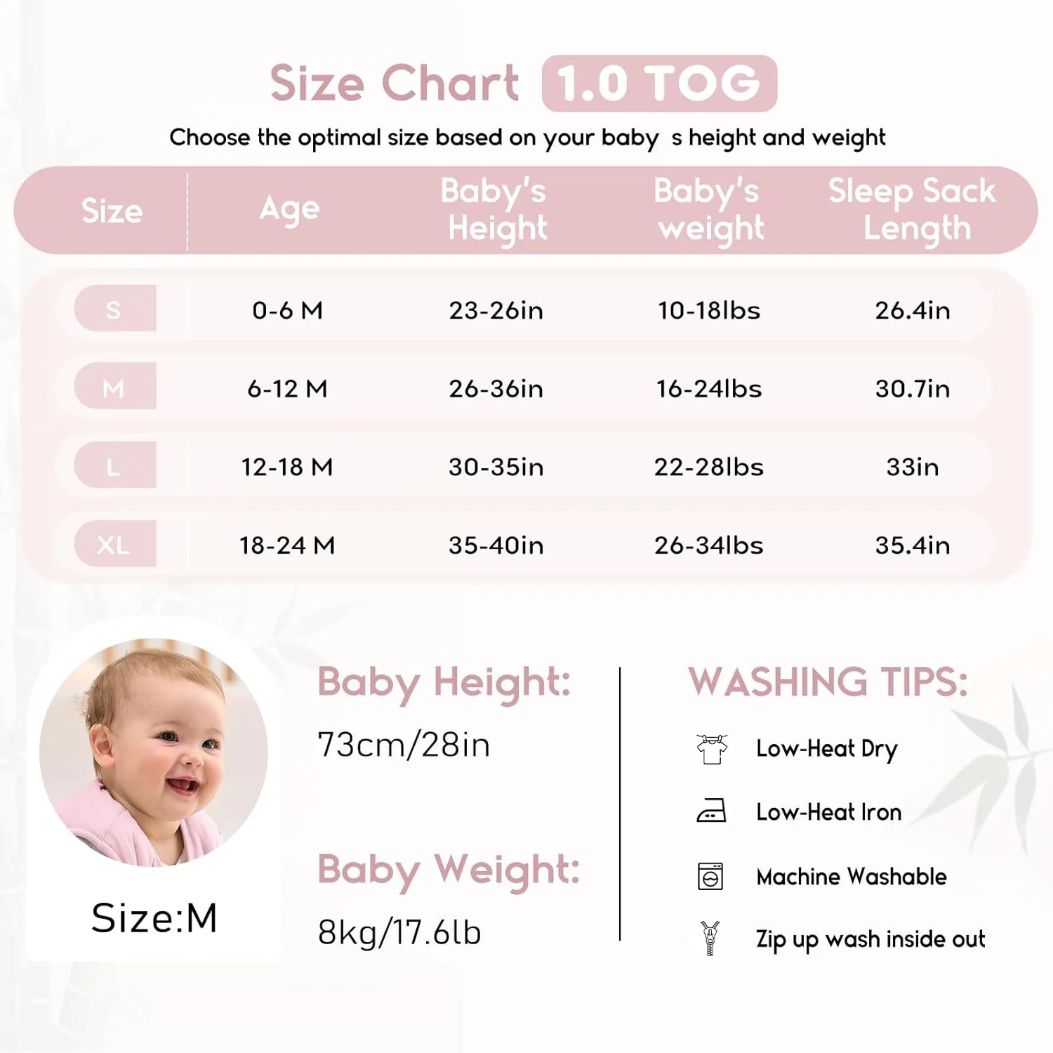 Yoofoss Baby Sleep Sack 18-24 Months Rayon Made from Bamboo TOG 1.0 Baby Wearable Blanket, Super Soft Infant Toddler Sleeping Sack 2-Way Zipper Sleep Sack